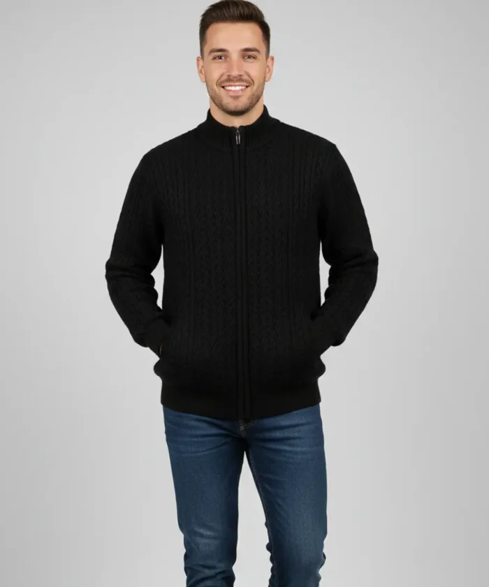 Men’s Classic Black Fair Isle Knit Sweater