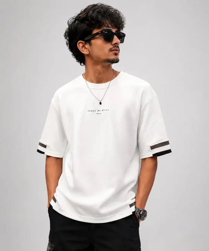 Men’s Oversized White T-Shirt – Premium Cotton Streetwear Tee