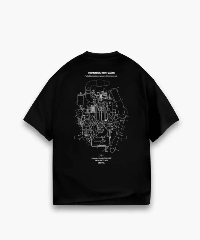 Men’s Oversized Black T-Shirt – Premium Cotton Printed  Streetwear Tee (Machine)
